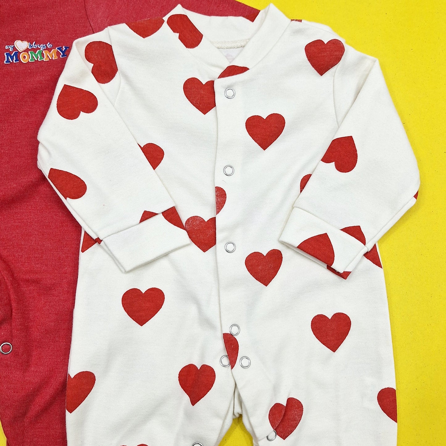 TBS - Pack of 2 Sleep Suits - Red - Mommy & Hearts