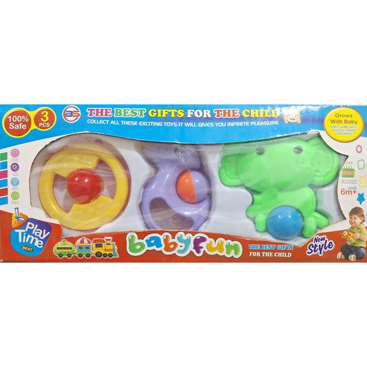 3 Pieces Baby Fun Rattle Set