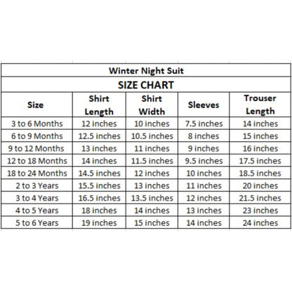 TBS - Night Suit - White - Numbers