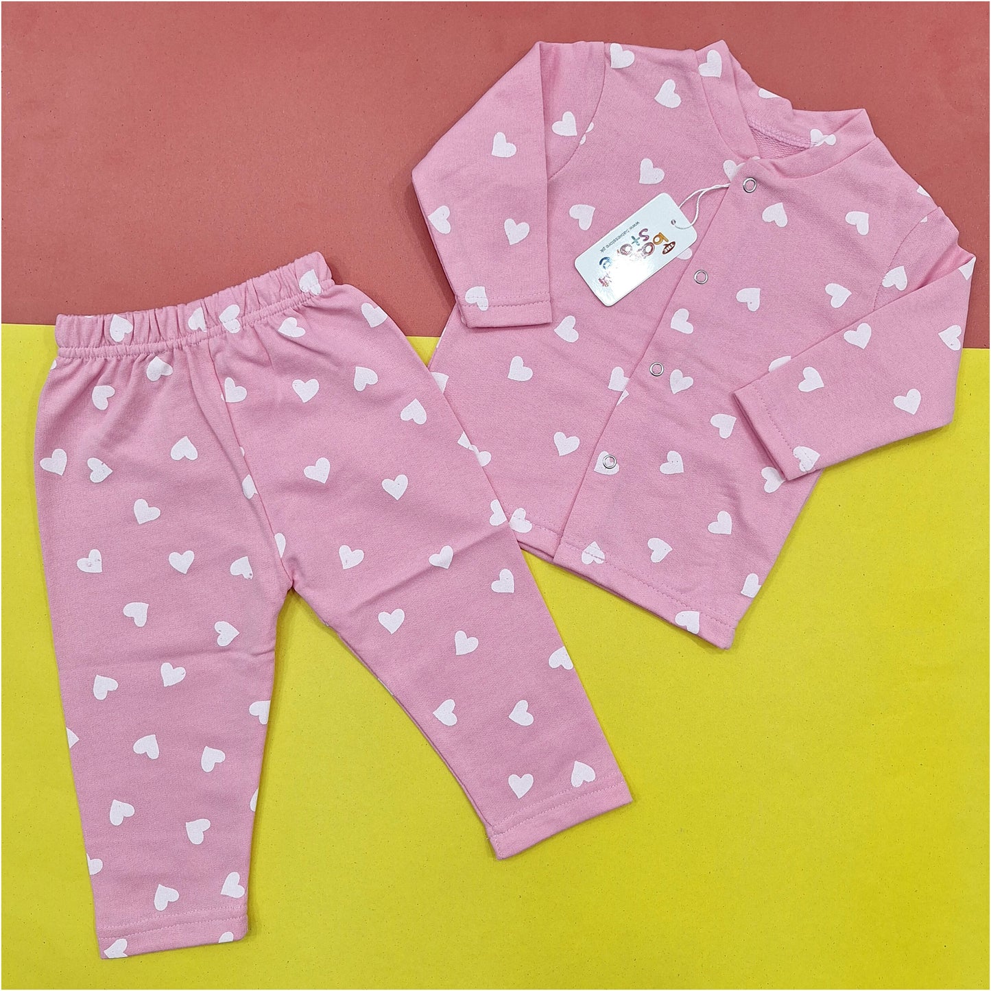 TBS - Night Suit - Pink - Hearts