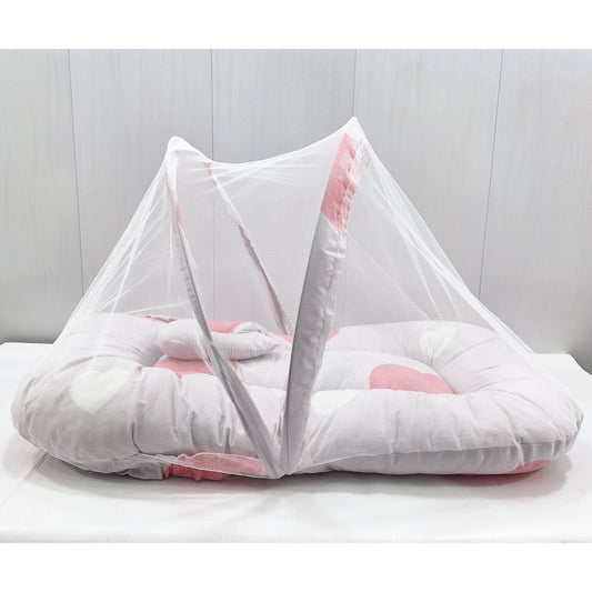 Mosquito Bed Net - Vol-10-24 - Pink - Big Hearts