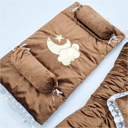 Royal's - 5 Pieces - Baby Bedding Set - Golden Brown