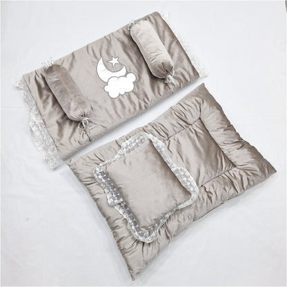 Royal's - 5 Pieces - Baby Bedding Set - Greyish Green