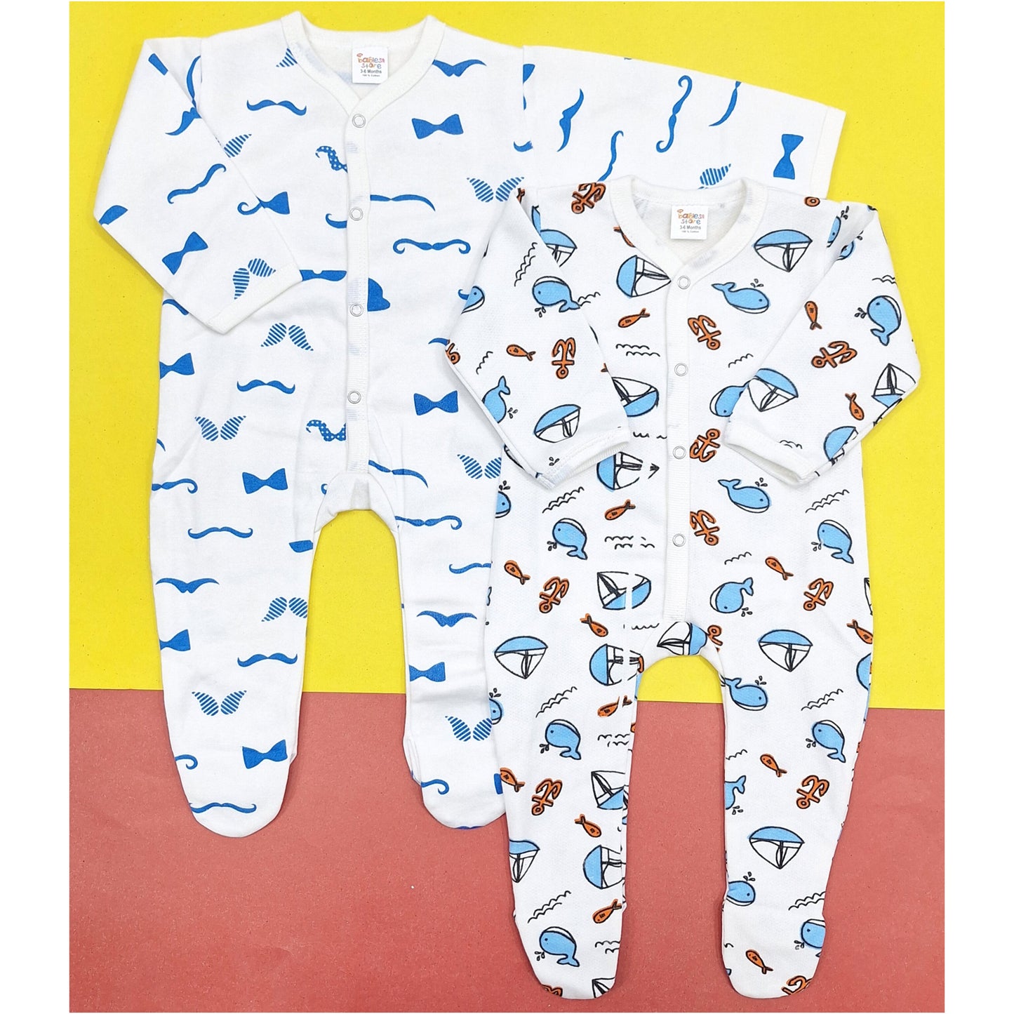 TBS - Pack of 2 Rompers - Fleece - Blue - Gentleman & Sea