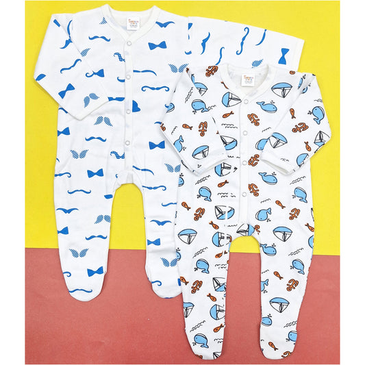 TBS - Pack of 2 Rompers - Fleece - Blue - Gentleman & Sea