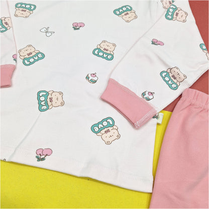 2 Pieces - Printed Set - Pink - Love Bear