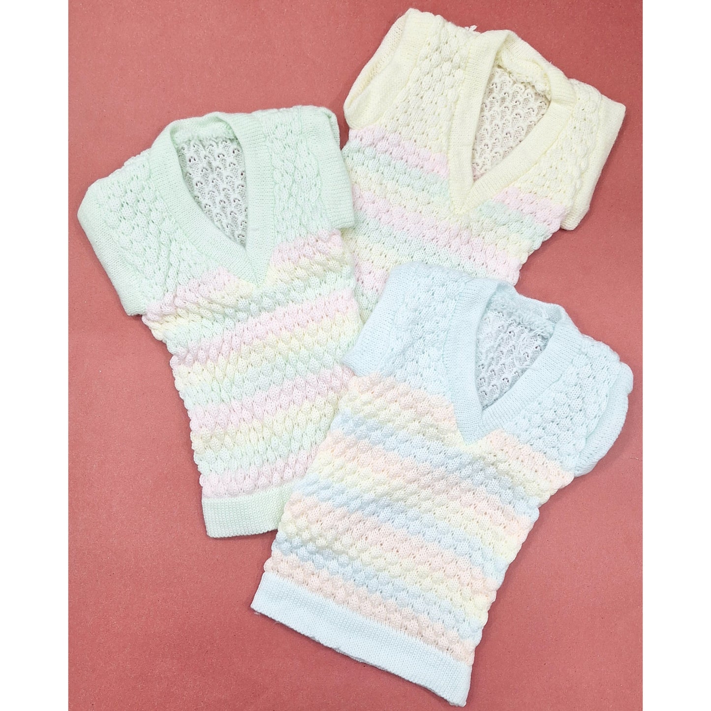 Pack of 3 - Woolen Vests V Neck - Colors