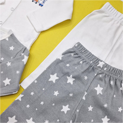 TBS - Pack of 2 - Night Suits - White & Stars