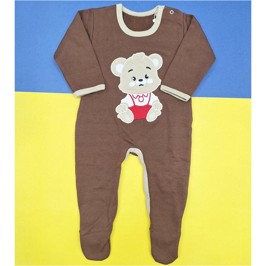 TBS - Fleece Romper - Brown - Bear