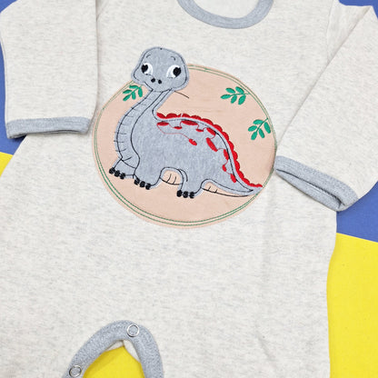 TBS - Fleece Romper - Grey - Dinosaur