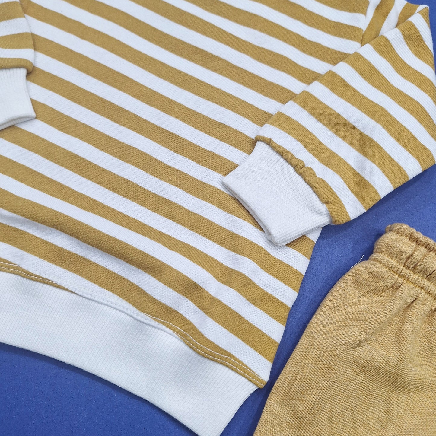 2 Pieces - Suit Set - Stripes - Mustard