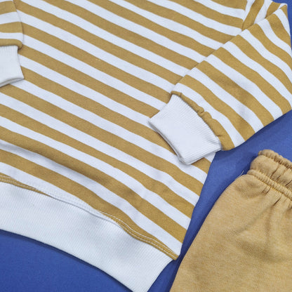 2 Pieces - Suit Set - Stripes - Mustard