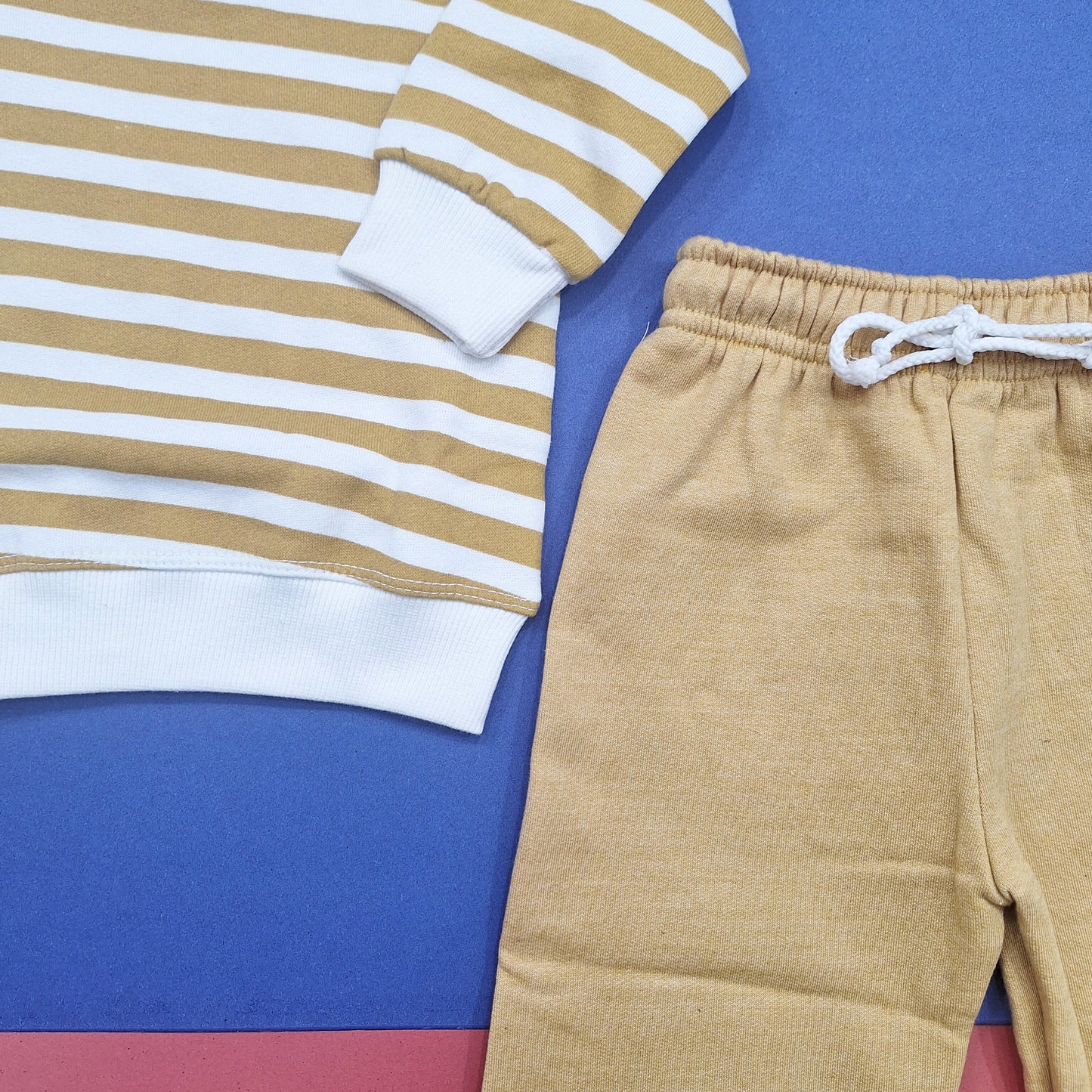 2 Pieces - Suit Set - Stripes - Mustard