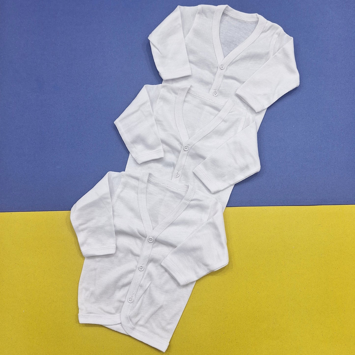 Pack of 3 - Front Open Vests - White