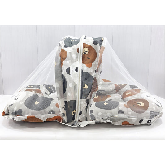 Mosquito Bed Net - Vol-11-24 - Grey - Bear & Panda