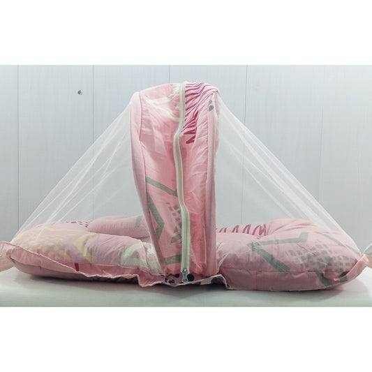 Mosquito Bed Net - Vol-12-24 - Pink - Zig Zag