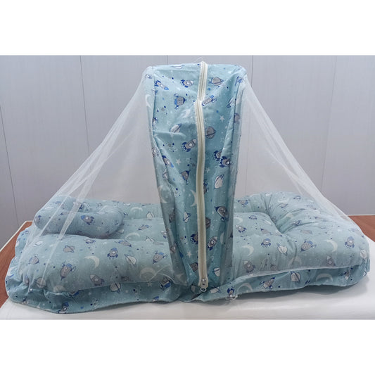 Mosquito Bed Net - Vol-12-24 - Light Blue - Spaceship