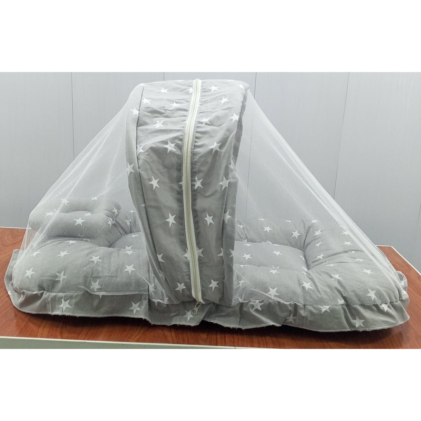 Mosquito Bed Net - Vol-12-24 - Grey - White Stars