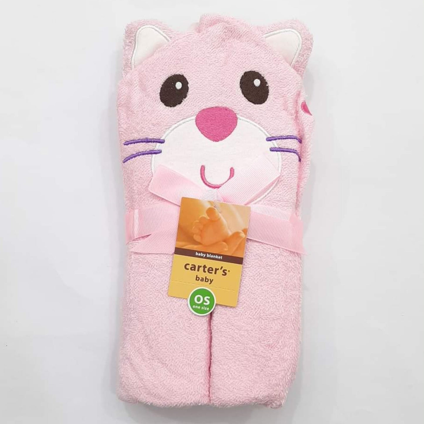 Baby Hooded Bath Towel - Pink - Cat