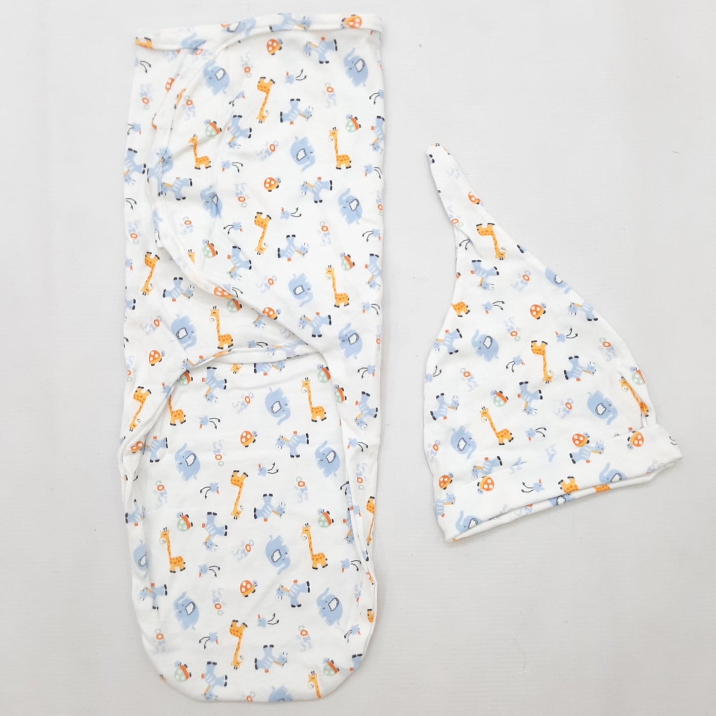 Swaddle with Cap - Zoo