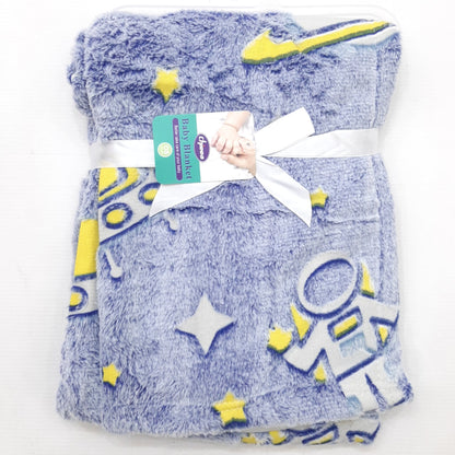 Glow in Dark Blanket - Bluish Gray Stars & Space