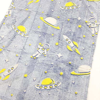 Glow in Dark Blanket - Bluish Gray Stars & Space