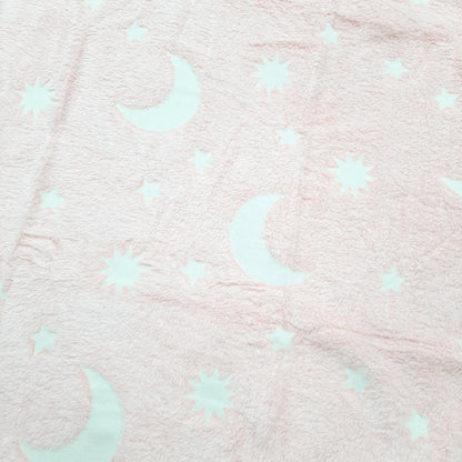 Glow in Dark Blanket - Pink Stars & Moon