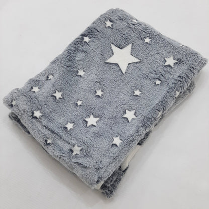 Glow in Dark Blanket - Mini Stars in Gray