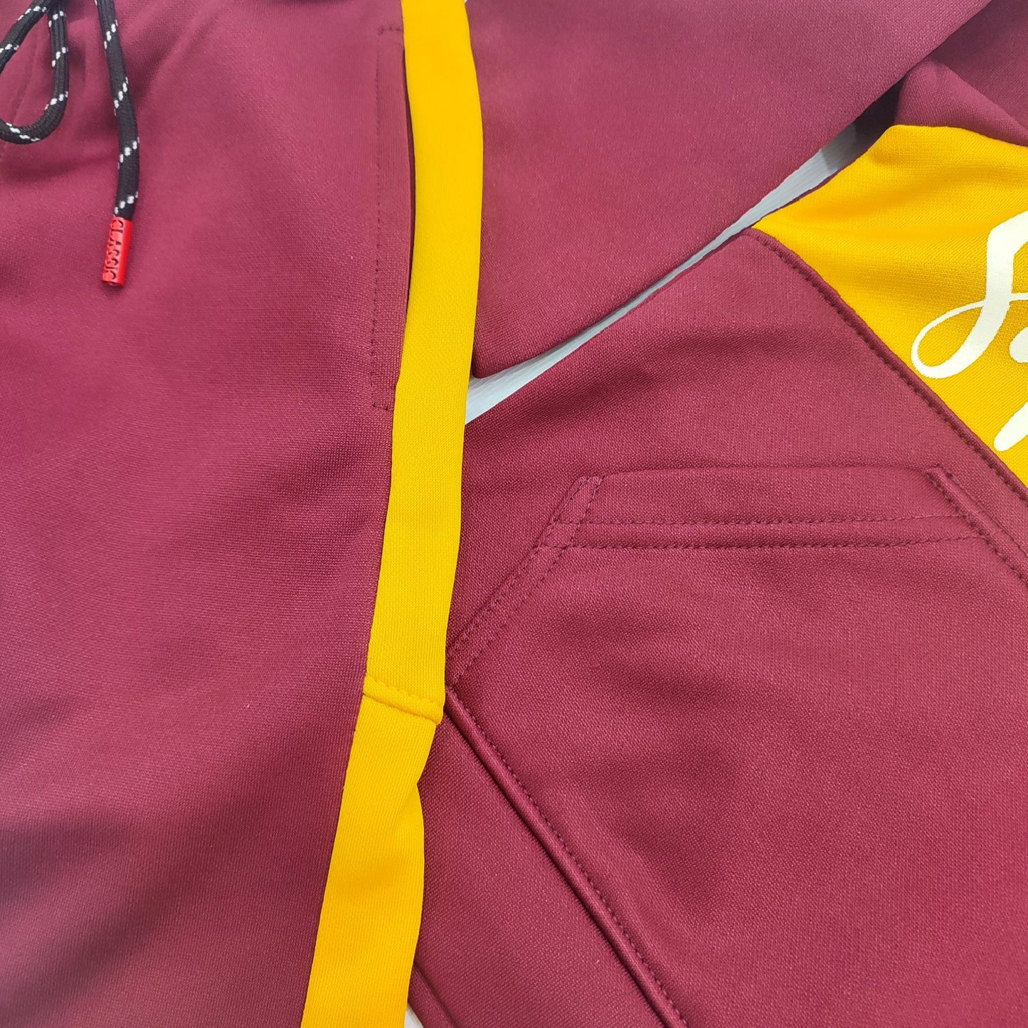 Super Kid Track Suit - Maroon & Yellow