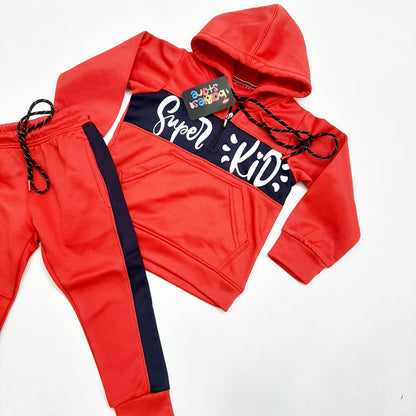 Super Kid Track Suit - Red & Blue