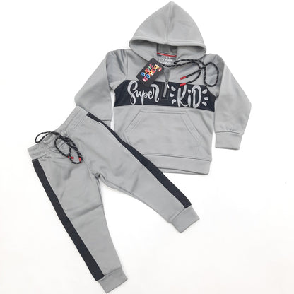 Super Kid Track Suit - Gray & Black