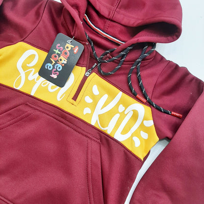 Super Kid Track Suit - Maroon & Yellow