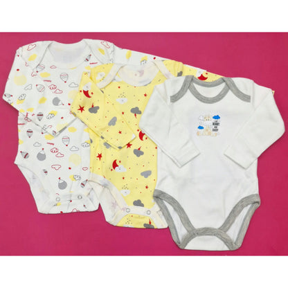 Pack of 3 Short Body Long Sleeves Bodysuits - Yellow