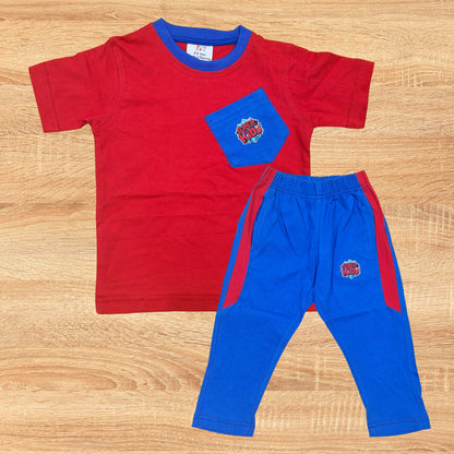 Super Kid - Short Sleeves - Track Suit - Red