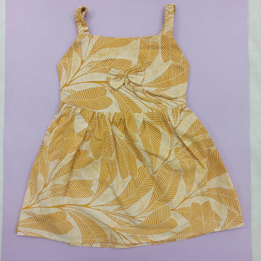 Girls Frock  yellow leaves