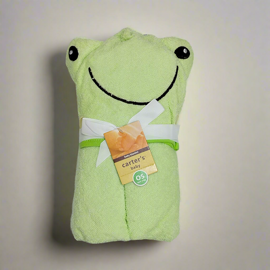 Baby Hooded Bath Towel - Green - Frog