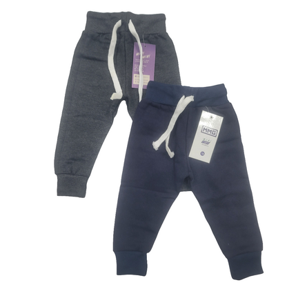 Pack of 2 Fleece Trousers - Dark Grey & Navy Blue - 6 to 7 Years