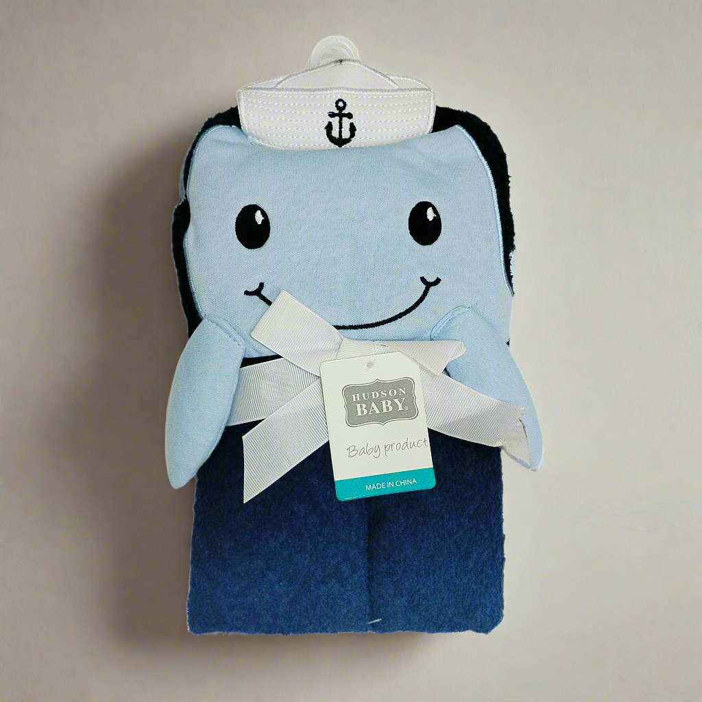 Baby Hooded Bath Towel - Blue - Dolphin