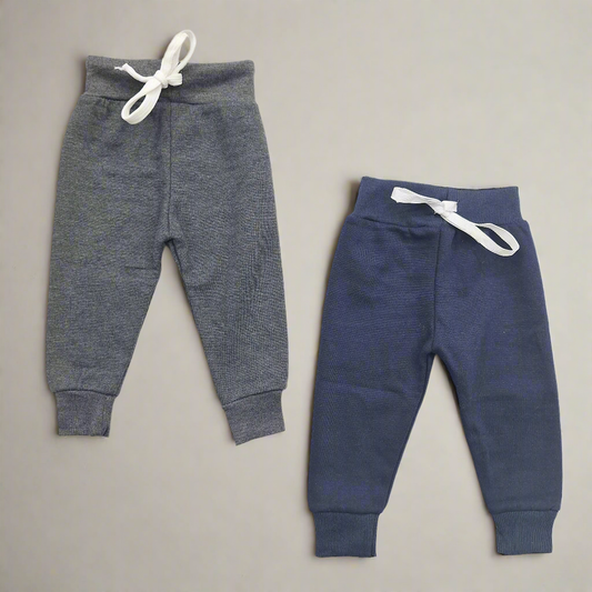 Pack of 2 Fleece Trousers - Dark Grey & Navy Blue - 6 to 7 Years