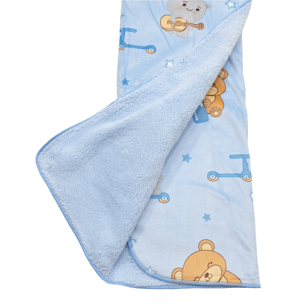 For Baby - Fur Blanket - Blue - Bear & Scootey