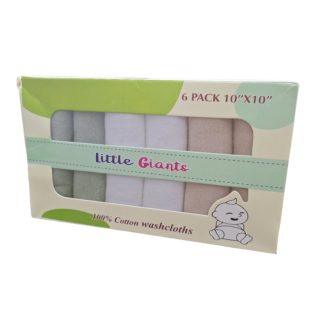 Little Giants Pack of 6 Face Towels