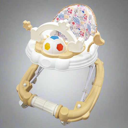 2 IN 1 Baby Walker - Beige & White - 9914