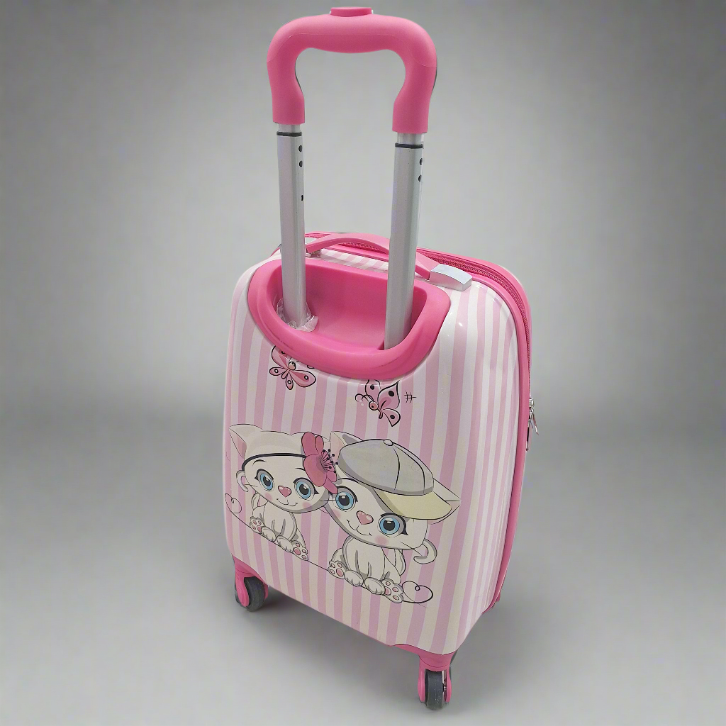 4 Wheels - Kids Travel Trolley - Pink - Cats