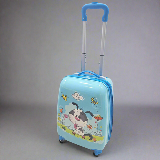 4 Wheels - Kids Travel Trolley - Blue - Character