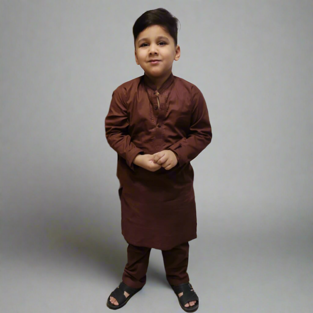 Soft Cotton - Kurta Shalwar - Brown