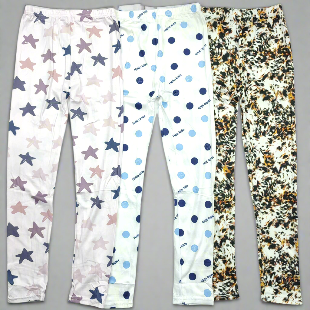 Bundle of 3 - Printed Tights - Design 2 - 8 to 10 Years