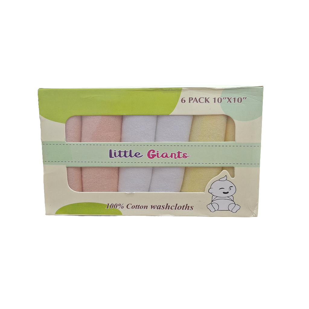 Little Giants Pack of 6 Face Towels