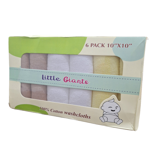 Little Giants Pack of 6 Face Towels