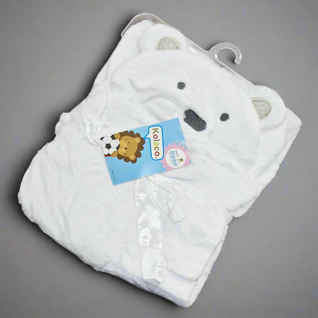 Hoodie Blanket - Pure White Bear