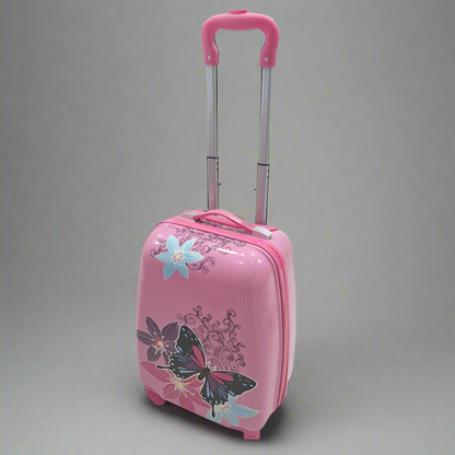 4 Wheels - Kids Travel Trolley - Pink - Butterfly